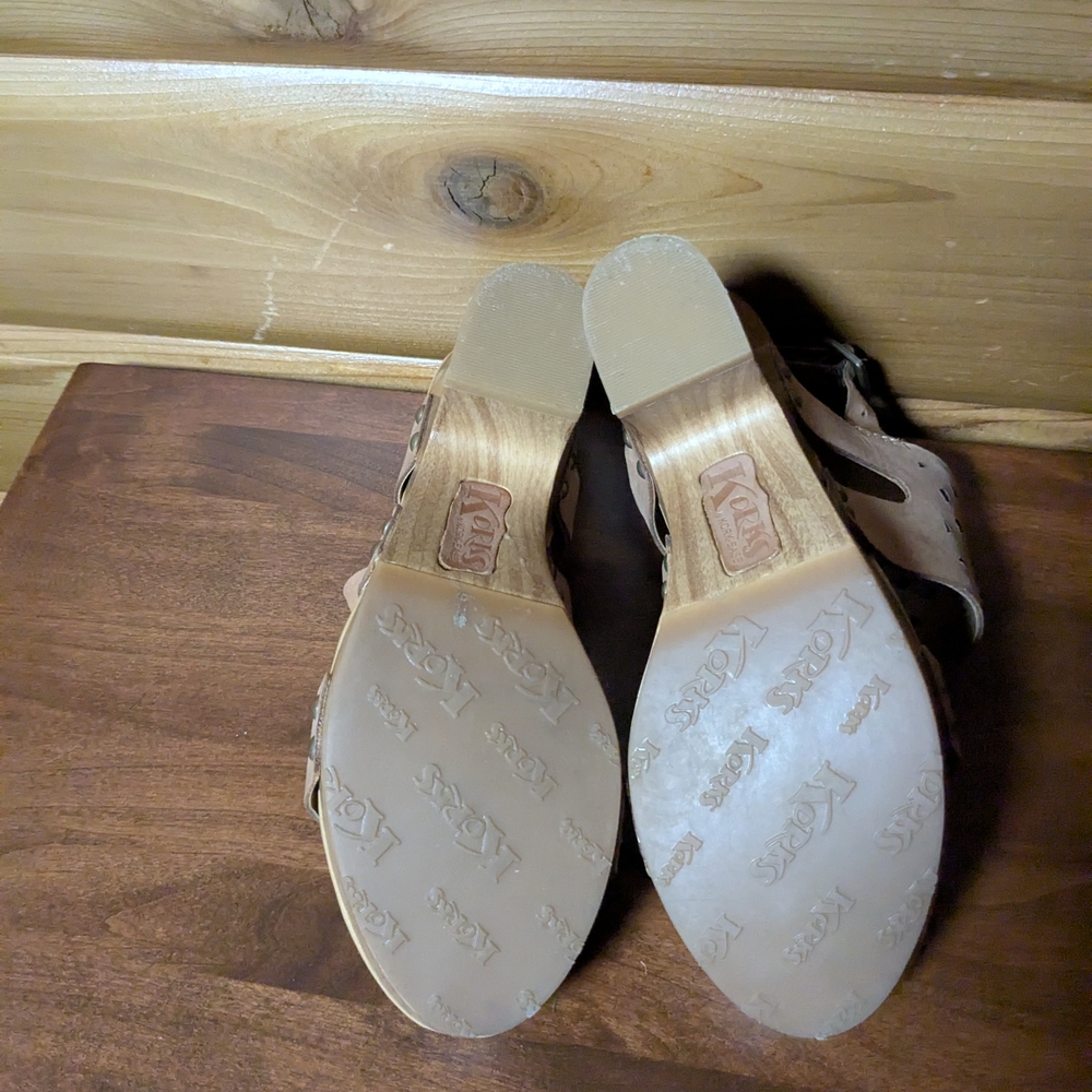 Korks Tan Wedge Sandals - Picture 7 of 12